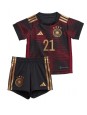 Tyskland Ilkay Gundogan #21 Replika Borta Kläder Barn VM 2022 Kortärmad (+ byxor)